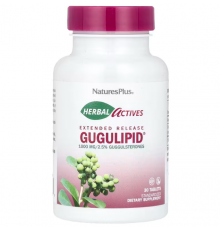 Гуггул, Gugulipid, Nature's Plus, Herbal Actives, 1000 мг, 30 таблеток