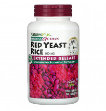 Красный дрожжевой рис, Red Yeast Rice, Nature's Plus, Herbal Actives, 600 мг, 60 таблеток