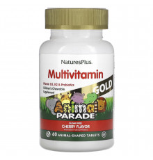 Мультивитамины и минералы для детей, Multi-Vitamin & Mineral Supplement, Nature's Plus, вишневый вкус, 60 таблеток в форме животных