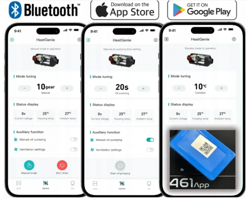 Дизельний автономний обігрівач 9 кВт TOOLME TM188 (230V/12V/24V) керування Bluetooth (Android / iOS) + пульт ДК