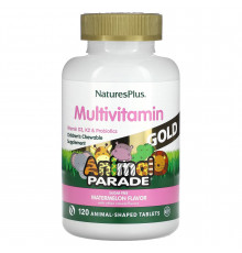 Витамины для детей, Chewable Multi-Vitamin, Nature's Plus, Animal Parade, вкус арбуза, 120 таблеток в форме животных