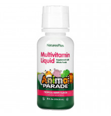 Витамины для детей, Children's Multi-Vitamin, Nature's Plus, Animal Parade, ягодный вкус, 236.56 мл.