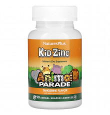 Цинк для детей, Kid Zinc, Nature's Plus, Animal Parade, вкус мандарина, 90 леденцов