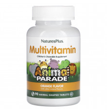 Мультивитамины и минералы для детей, Multi-Vitamin & Mineral Supplement, Nature's Plus, апельсиновый вкус, 90 таблеток в форме животных