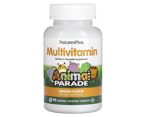 Мультивитамины и минералы для детей, Multi-Vitamin & Mineral Supplement, Nature's Plus, апельсиновый вкус, 90 таблеток в форме животных