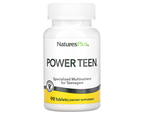 Мультивитамины для подростков, Power Teen, Nature's Plus, Source of Life, 90 таблеток