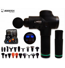 Ударний масажер Boostex PRO MAX для тригерних точок – 30 режимів, 20 насадок, запасна батарея 2500 mAh та кейс у подарунок.
