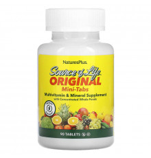 Мультивитамины и минералы, Multi-Vitamin & Mineral, Nature's Plus, Source of Life, 90 мини таблеток