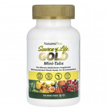 Мультивитамины, Gold, The Ultimate Multivitamin Supplement, Source of Life, NaturesPlus, 180 мини-таблеток