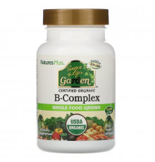 Комплекс витаминов группы В, B-Complex, Nature's Plus, Source of Life Garden, органик, 60 капсул
