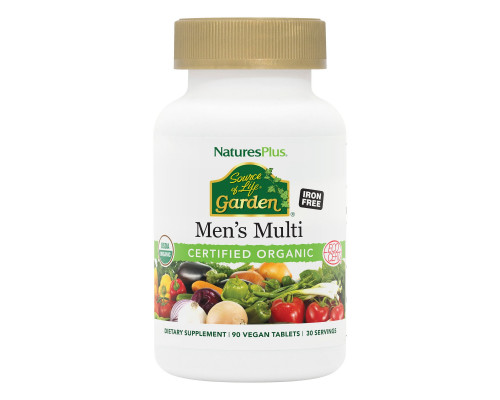 Мультивитамины для мужчин, Men's Multi, Nature's Plus, Source of Life Garden, 90 веганских таблеток