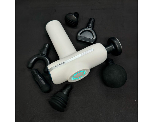 Масажний пістолет Booster V6 White, перкусійний масажер для тіла та м’язів