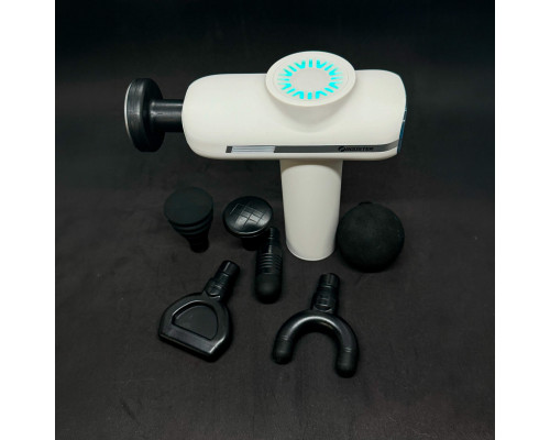 Масажний пістолет Booster V6 White, перкусійний масажер для тіла та м’язів