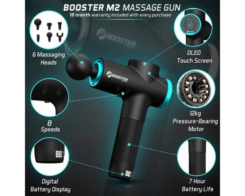 Ударний масажер Booster M2B (12V) для тіла — перкусійна терапія для зняття болю та напруги.