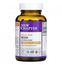 Грибы рейши, Reishi, New Chapter, органик, 60 капсул