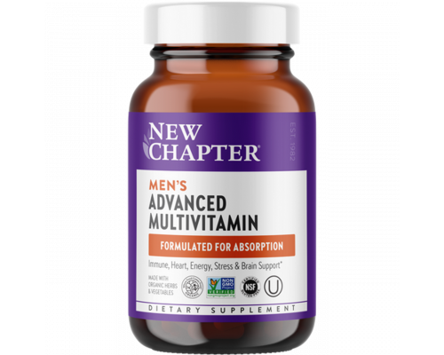 Ежедневные витамины для мужчин, Men's Advanced Multivitamin, New Chapter, 48 вегетарианских таблеток