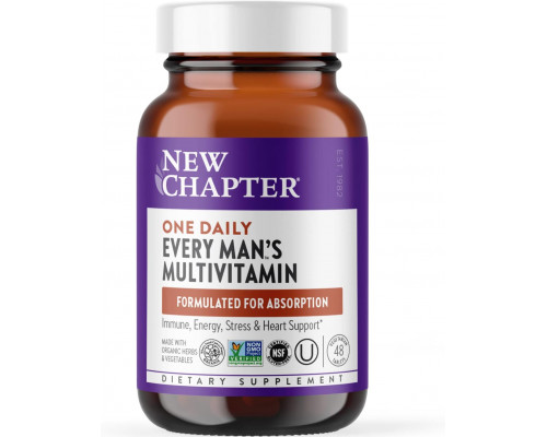 Мультивитамины для мужчин, One Daily Every Man's, New Chapter, 48 вегетарианских таблеток