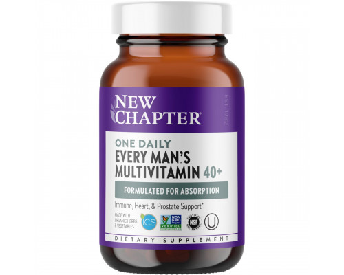 Мультивитамины для мужчин 40+, Daily Multi, New Chapter, 1 в день, 96 таблеток