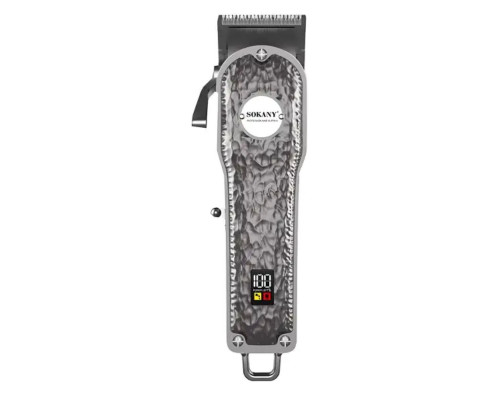 Машинка для стрижки Sokany акумуляторна з 4 насадками та USB срібло SKLF9976