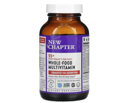 Мультивитамины для женщин 55+, Every Woman's 55+ Multivitamin, New Chapter, 1 в день, 72 вегетарианских таблеток
