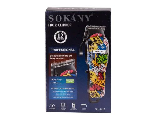 Машинка для стрижки Sokany професійна 4 насадки SK9911