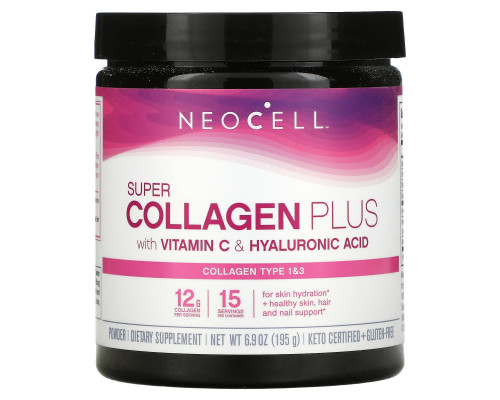 Коллаген для кожи (комплекс), Collagen, Neocell, с витамином C и гиалуроновой кислотой, 195 г