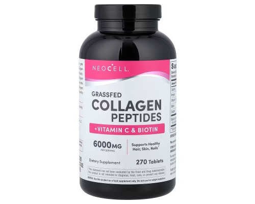 Коллаген + витамин С и биотин, Collagen, + Vitamin C & Biotin, NeoCell, супер, 270 таблеток