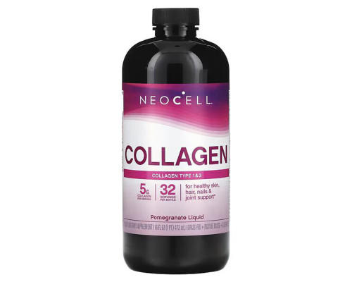 Коллаген 1 и 3 типа, Collagen Type 1 & 3 Liquid, NeoCell, жидкий, концентрат граната, 473 мл