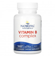 Комплекс витаминов группы В, Vitamin B Complex, Nordic Naturals, 45 гелевых капсул