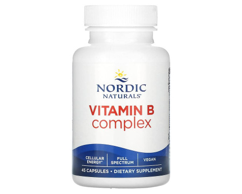 Комплекс витаминов группы В, Vitamin B Complex, Nordic Naturals, 45 гелевых капсул