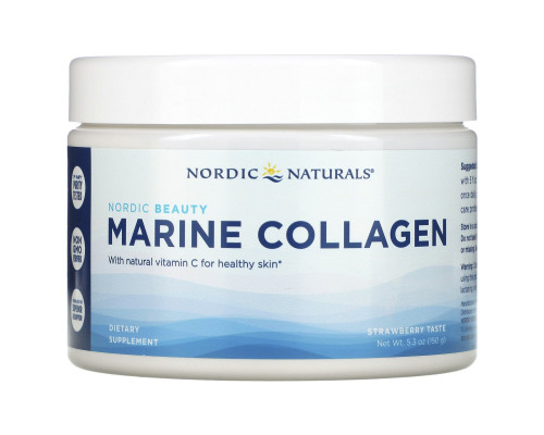 Морской коллаген, с клубничным ароматом, Marine Collagen, Nordic Naturals, 150 г