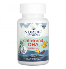 Рыбий жир для детей, Children's DHA, Nordic Naturals, клубника, 250 мг, 180 капсул