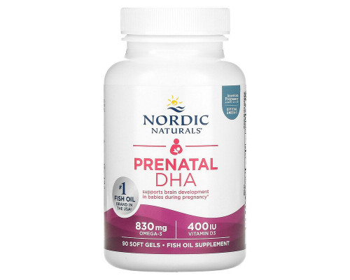 Рыбий жир для беременных, Prenatal DHA, Nordic Naturals, 500 мг, 90 капсул