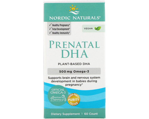 Рыбий жир для беременных, Prenatal DHA, Nordic Naturals, 500 мг, 60 гелевых капсул