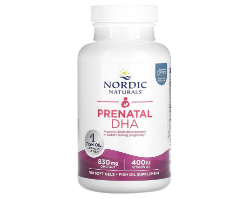 Рыбий жир для беременных, Prenatal DHA, Nordic Naturals, 500 мг, 180 капсул