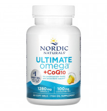 Омега-3 с коэнзимом Q10, Omega + CoQ10, Nordic Naturals, 640 мг, 60 капсул