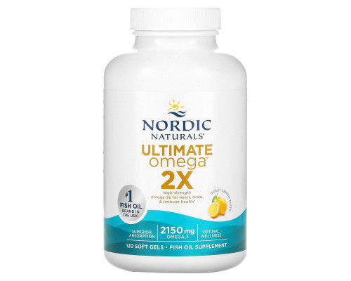 Рыбий жир, Ultimate Omega 2X, Nordic Naturals, 2150 мг, 120 гелевых капсул