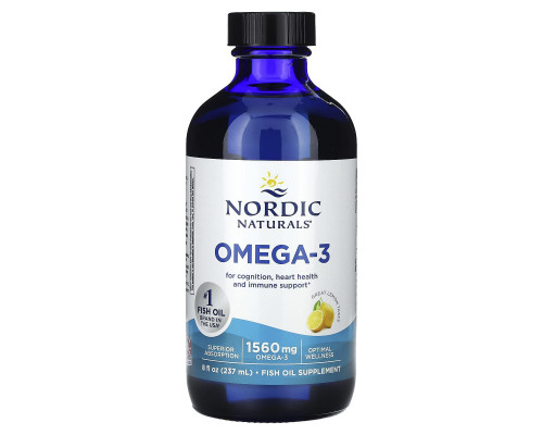 Рыбий жир (лимон), Omega-3, Nordic Naturals, 237 мл.