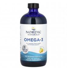 Омега-3, Omega-3, Nordic Naturals, вкус лимона, 1560 мг, 473 мл.