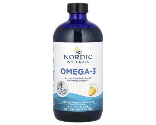 Омега-3, Omega-3, Nordic Naturals, вкус лимона, 1560 мг, 473 мл.