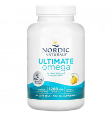 Рыбий жир в капсулах, Ultimate Omega, Nordic Naturals, лимонный вкус, 1280мг, 180 капсул