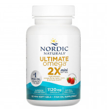 Риб'ячий жир міні (полуниця), Ultimate Omega 2X, Nordic Naturals, 1120 мг, 60 гелів