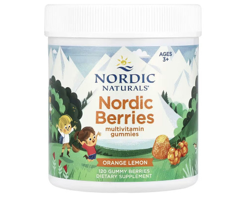Витамины для детей от 3 лет, Multivitamin Gummies, Nordic Naturals, апельсин и лимон, 120 жевательных ягод