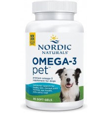 Омега-3 для собак, Omega-3 Pet, Nordic Naturals, способствует здоровью сердца, кожи, шерсти и иммунитета, 90 капсул