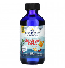Жидкий рыбий жир для детей от 1 до 6 лет, Children's DHA, Nordic Naturals, клубника, 530 мг, 119 мл