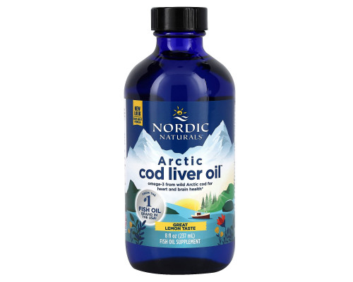 Рыбий жир из печени трески, Cod Liver Oil, Nordic Naturals, лимон, арктический, 237 мл