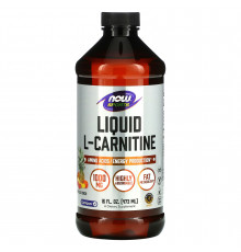 L-карнитин, L-Carnitine, Now Foods, Sports, жидкий, тропический пунш, 1000 мг, 473 мл