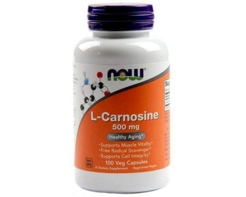 Карнозин, L-Carnosine, Now Foods, 500 мг, 100 вегетарианских капсул