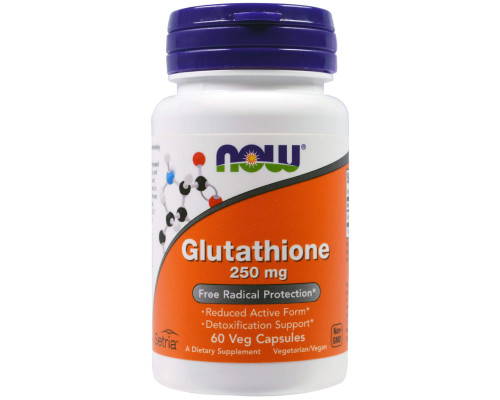 Глутатион, Glutathione, Now Foods, 250 мг, 60 вегетарианских капсул