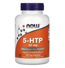 5-HTP, 5-гидрокситриптофан, 5-HTP, Now Foods, 50 мг, 180 вегетарианских капсул